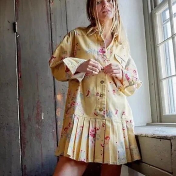 NWT $168 Free People Connor Printed Floral Mini Dress Size Small - Picture 3 of 15